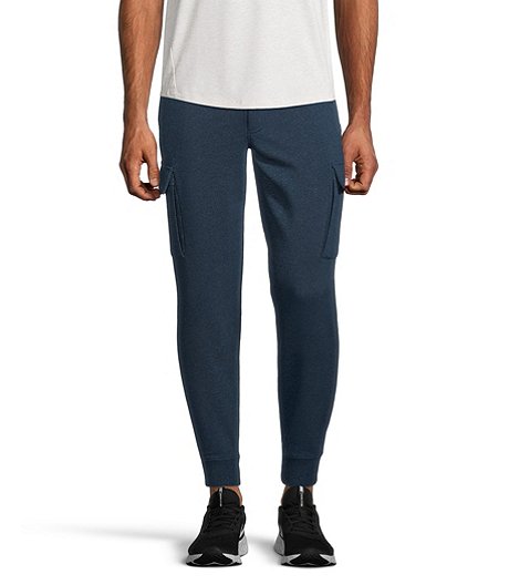 Pantalon de jogging cargo extensible en tissu bouclette pour hommes