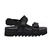Women's Santa Monica Sunrise Leather Strap Sandals - Black