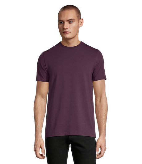 T-shirt extensible de coupe moderne à manches courtes et à encolure ras du cou pour hommes