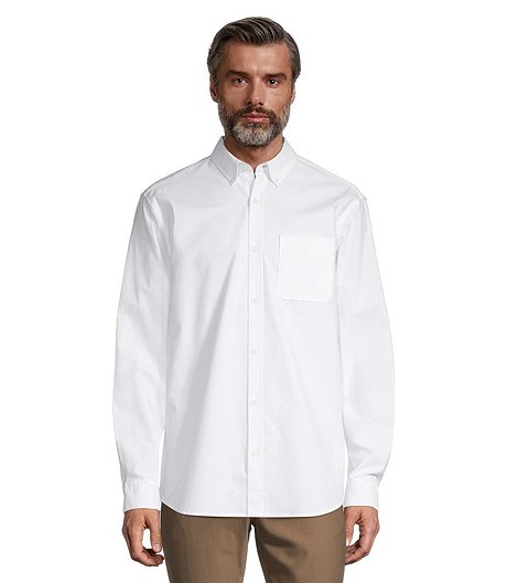 Men's Long Sleeve Classic Fit Stretch Casual Oxford Shirt
