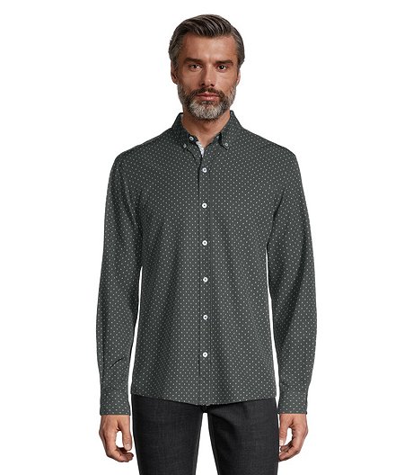 Men's Hybrid Geo Print Modern Fit Woven Sport Shirt