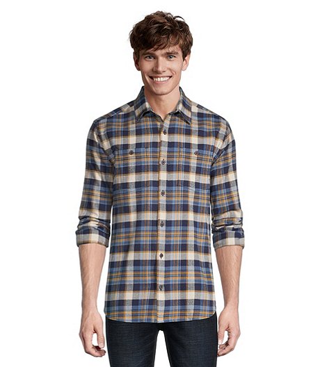 Men's Stretch Regular Fit Basic Flannel Shirt
