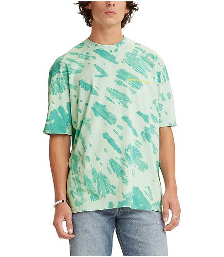 Men's Loose Fit Coasting Dye Crewneck Graphic Cotton T Shirt - Online Only