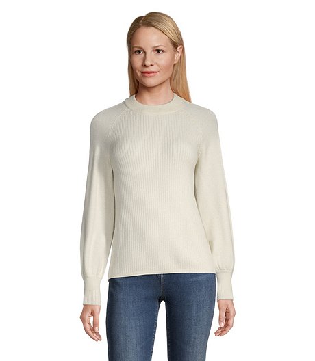 Women's Crewneck Raglan Bell Sleeve Pullover Sweater