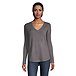 Women's V-Neck Pullover Sweater with Curved Hem