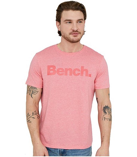 T-shirt en fil jaspé à manches courtes avec logo pour hommes