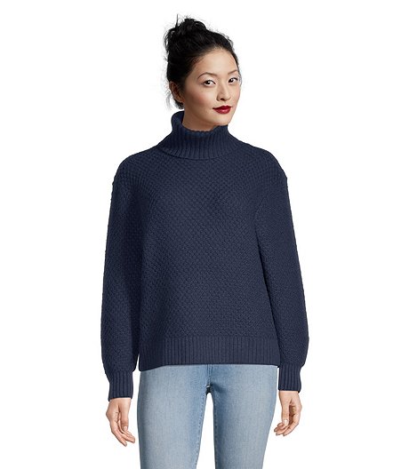 Women's Cozy Oversized Turtleneck Pullover Sweater