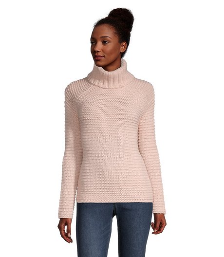 Women's Novelty Stitch Turtleneck Pullover Sweater