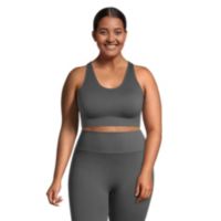 Shambhala Soutien-gorge côtelé confortable sans coutures pour femmes, Live-In Confiance Noir P