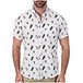 Men's Skull Print Short Sleeve 4-Way Stretch Sport Shirt