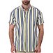 Men's Stripe Print Short Sleeve 4-Way Stretch Sport Shirt