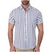 Men's Stripe Print Short Sleeve 4-Way Stretch Sport Shirt