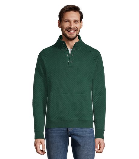 Men's Long Sleeve Mock Neck Quarter Snap Fleece Pullover