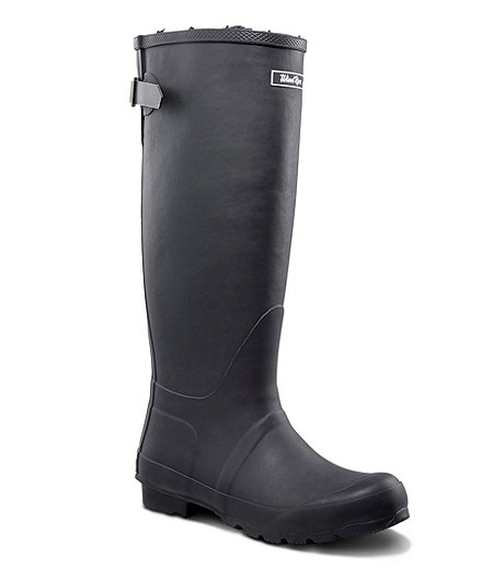 Women's Mist Fur Lined Tall Rubber Rain Boots - Black | Mark's