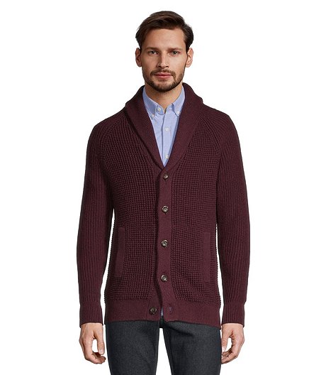 Men's Stitch Shawl Collar Cardigan Sweater