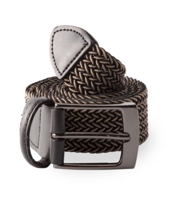 Men's Denver Hayes Stretch Woven Braided Belt Black/Tan Small/Medium Men's Denver Hayes Stretch Woven Braided Belt Black/Tan Small/Medium