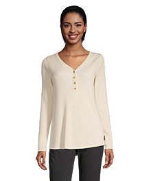 WindRiver Women's Long Sleeve Semi-Fitted Waffle Henley Top
