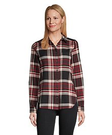 Souactimuy Womens Flannel Shirt Long Sleeve Casual Plaid Regular Fit Button Down 