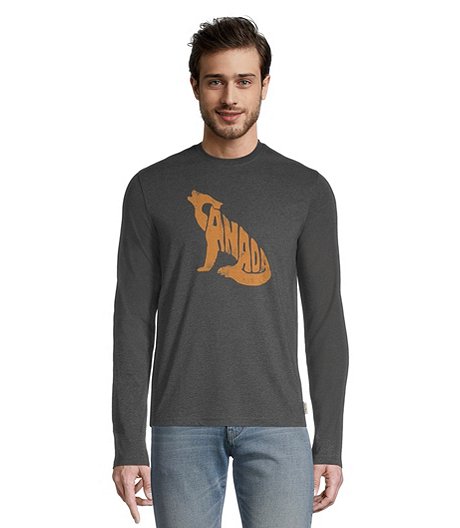 Men's Heritage Long Sleeve Graphic Wolf Crewneck T Shirt