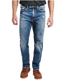 Silver® Jeans Co. Men's Zac Relaxed Fit Straight Leg Stretch Denim Jeans - ONLINE ONLY