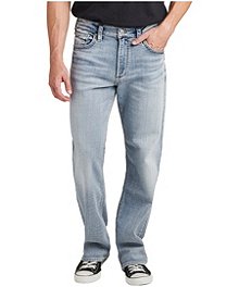 Silver® Jeans Co. Men's Gordie Loose Fit Straight Leg Stretch Denim Jeans - ONLINE ONLY