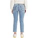 Women's Wedgie High Rise Straight Leg Cropped Jeans with Destruction Tears