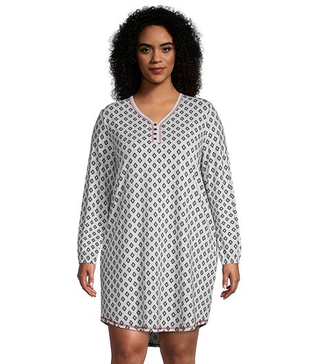 Women's Jersey Henley Pajama Nightshirt