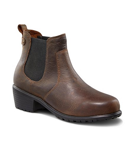 Women's Ainsley Quad Comfort Leather Chelsea Heel Boots - Brown
