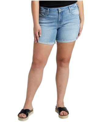 relaxed fit jean shorts women's