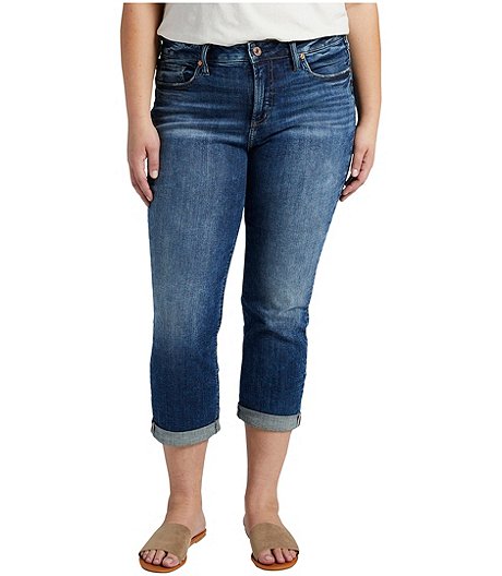 Silver Jeans Co. Plus Taille Suki Mid Rise Capri - SEULEMENT EN LIGNE