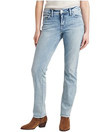 Silver® Jeans Co. Women's Elyse Mid Rise Curvy Fit Straight Leg Jeans - ONLINE ONLY
