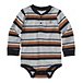 Baby Boys' 0-24 Months Stripe Henley Long Sleeve Bodysuit