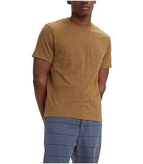Men's Classic Pocket Crewneck Cotton Slub Jersey T Shirt