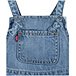 Girls' 4-7 Years Knotted Shortall Jean Overalls - Light Wash