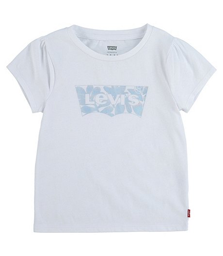 T-shirt à manches courtes et à col ras du cou avec graphique ailes de chauve-souris pour filles de 4 à 7 ans