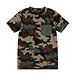 T-shirt à manches courtes avec col ras du cou et poche pour garçons, 7 à 16 ans, camouflage