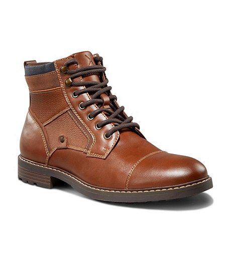 Men's Mid Cut Lace-Up Casual Boots - Brown