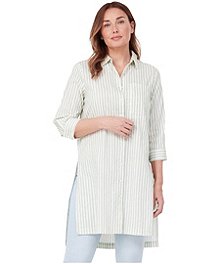 Lois Women's Jennifer Stripe Three Quarter Sleeve Tunic Blouse - ONLINE ONLY