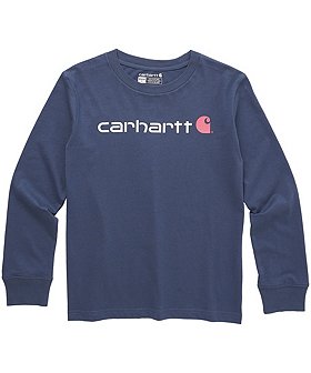 Carhartt Girls' 7-16 Years Crewneck Long Sleeve Logo T Shirt
