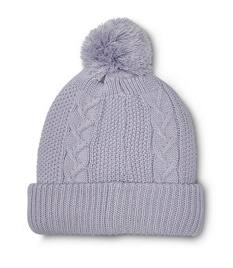 Women's Cable Knit Pile Lined Cuffed Toque