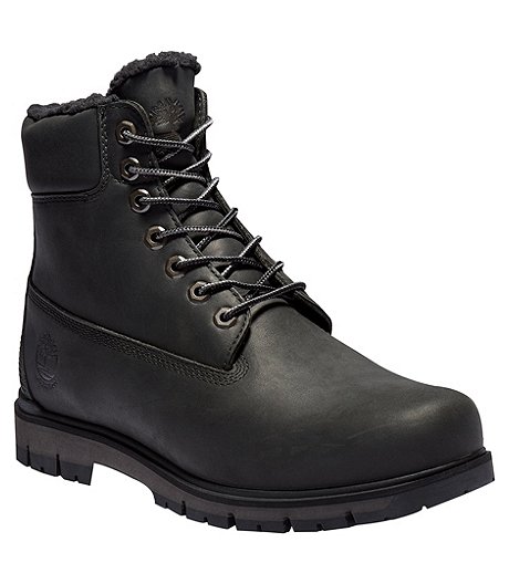 Men's Radford Warm Lined Waterproof Nubuck Leather Boots - Black