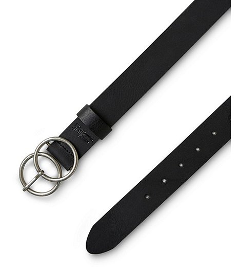 Women's Double O-Ring Leather Belt