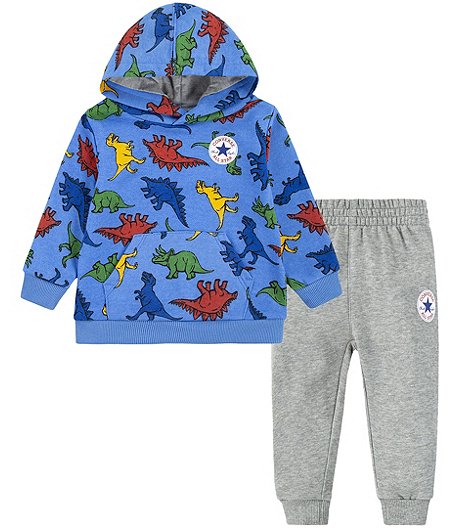 Ensemble de chandail à capuche et de pantalon de jogging avec motif dinosaure pour bébés garçons de 0 à 24 mois