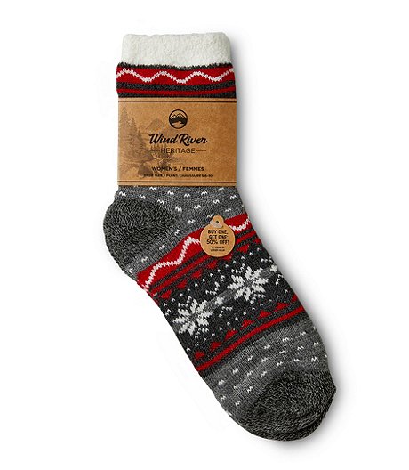 Women's Heritage Snowflake Pattern Quarter Socks