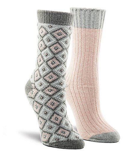 Mi-chaussettes ultradouces pour femmes, paquet de 2 paires