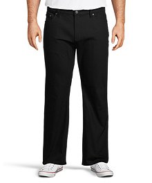 Denver Hayes Men's Straight Fit Flextech Stretch Jeans - Black - Oversized