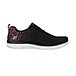 Women's Sport Active Bungee Slip On Shoes - Black White