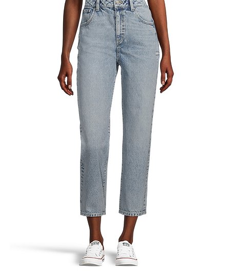 Women's High Rise Straight Leg Crop Jeans - Light Indigo