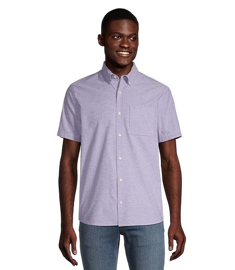 Men's Modern Fit Short Sleeve Oxford Casual Shirt