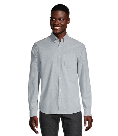 Men's Modern Fit Long Sleeve Oxford Casual Shirt
